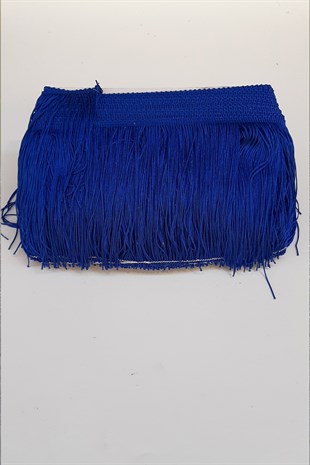 Saks Mavi 15 Cm Saçak Şerit Püskül