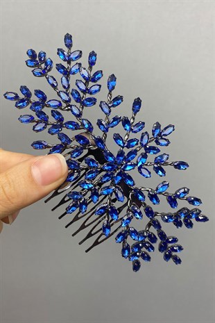 Saks Mavi Ada Model Taraklı Saç Aksesuarı
