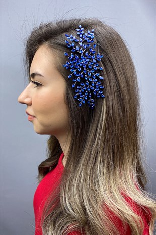 Saks Mavi Ada Model Taraklı Saç Aksesuarı