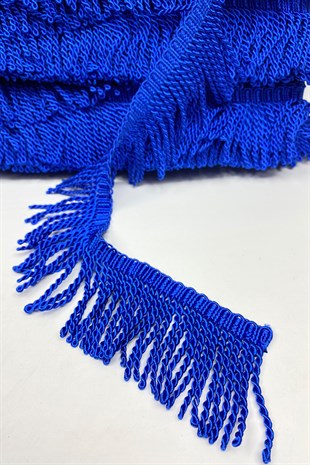 Saks Mavi Bulyon Saçak Püskül