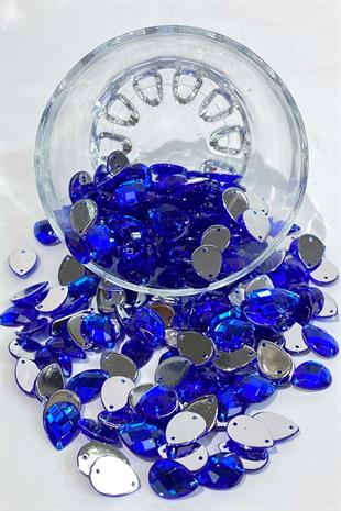 Saks Blue Drop Plant Plastic Stone Beads 12 Gr