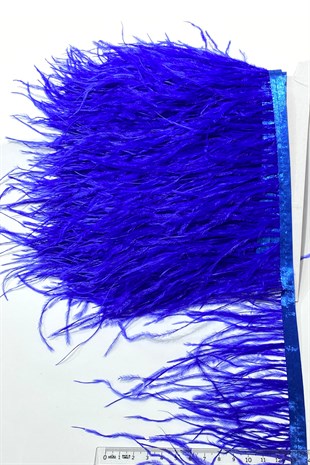 Sax Blue Ostrich Feather 1 mt