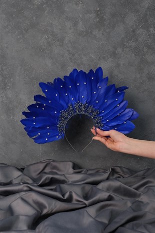 Saks Blue Eagle Feathered Stone Special Design Bridal Henna Crown