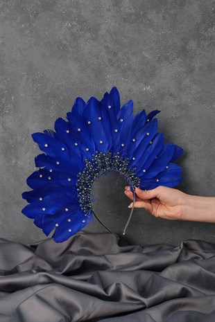 Saks Blue Eagle Feathered Stone Special Design Bridal Henna Crown