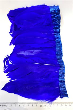 Saks Mavi Kartal Tüyü Şerit Tüy