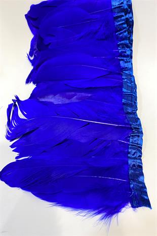 Saks Mavi Kartal Tüyü Şerit Tüy