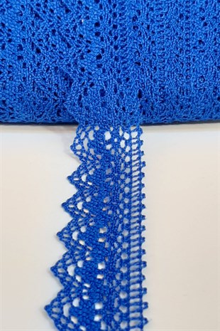 Saks Mavi Kopanaki Koton Dantel 2,5cm