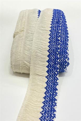 Saks Mavi Pamuk Püskül Saçak