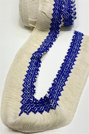 Saks Mavi Pamuk Püskül Saçak