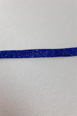 Sax Blue Glittery Velvet Ribbon 1 cm