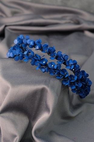 Sax Blue Water Enamel Beaded Bridal Henna Crown