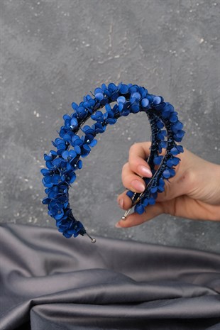 Sax Blue Water Enamel Beaded Bridal Henna Crown