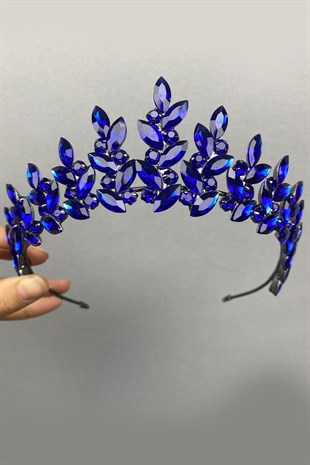 Sax Blue Subra Bridal Henna Tiara and Earrings