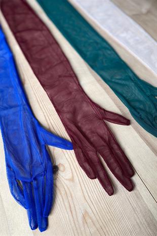 Sax Blue Long Elegant Bridal Gloves Tulle Gloves Wedding/Wedding/Party Gloves