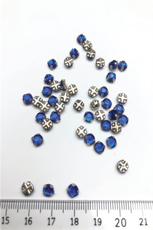 Saks Mavisi Küçük Kasalı Dikme Taş 25 adet