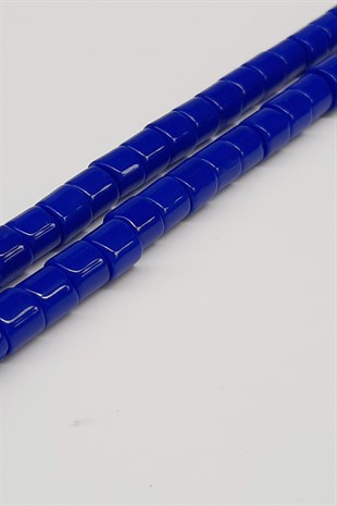 Saks Mavisi Silindir Parlak Boncuk