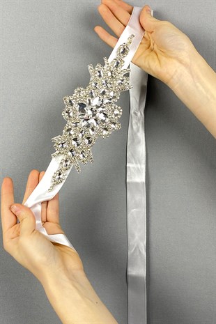 حزام فستان سهرة مزين بحجر شال