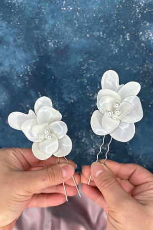 Sale Sedef Reçine 2 Li Firkete Saç Ve Türban Gelin Aksesuarı