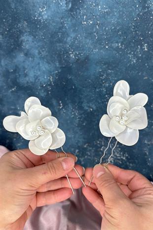 Sale Sedef Reçine 2 Li Firkete Saç Ve Türban Gelin Aksesuarı