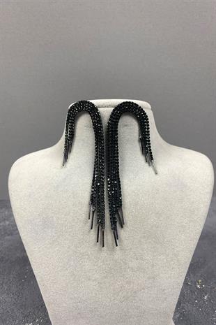 Sallantılı Abiye Taşlı Küpe