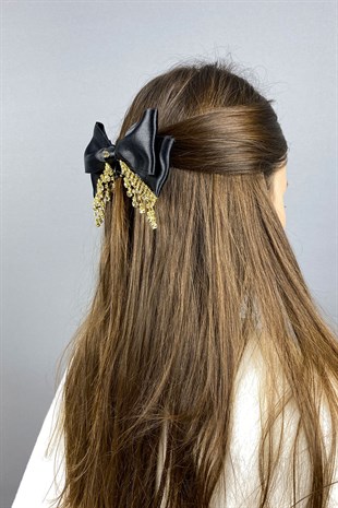 Sallantılı Taşlı Fiyonk Toka Saç Aksesuarı