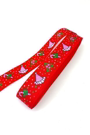 Hat Print Christmas Ribbon