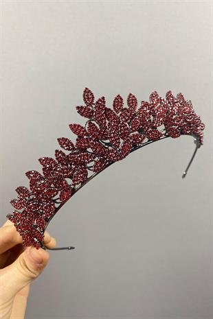 Sara Dense Stone Leaf Pattern Bridal Henna Crown