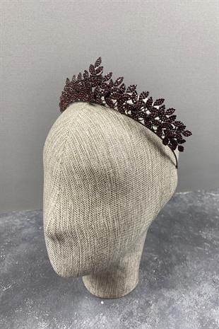 Sara Dense Stone Leaf Pattern Bridal Henna Crown