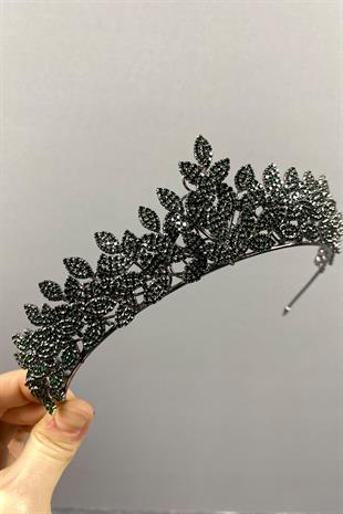 Sara Dense Stone Leaf Pattern Bridal Henna Crown