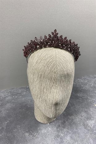 Sara Dense Stone Leaf Pattern Bridal Henna Crown