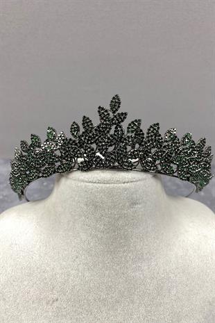 Sara Dense Stone Leaf Pattern Bridal Henna Crown
