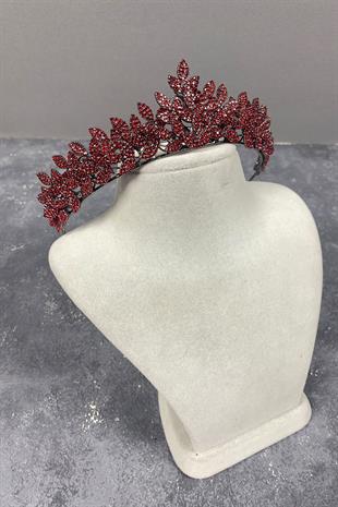 Sara Dense Stone Leaf Pattern Bridal Henna Crown
