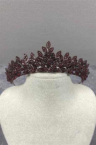 Sara Dense Stone Leaf Pattern Bridal Henna Crown