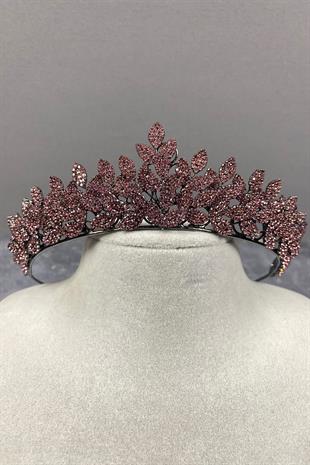 Sara Dense Stone Leaf Pattern Bridal Henna Crown