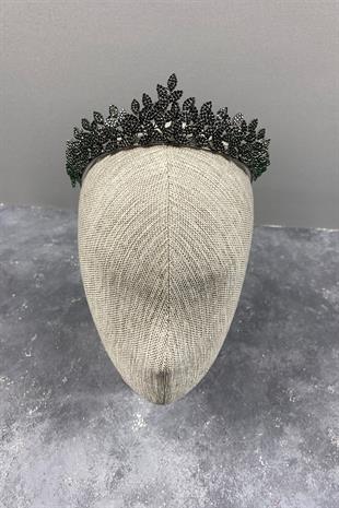 Sara Dense Stone Leaf Pattern Bridal Henna Crown