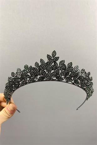 Sara Dense Stone Leaf Pattern Bridal Henna Crown