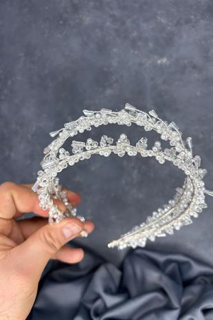 Saree Model Double Row Bridal Henna Crown Hair Accessory