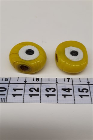 Yellow Calfs Eye Evil Eye Beads