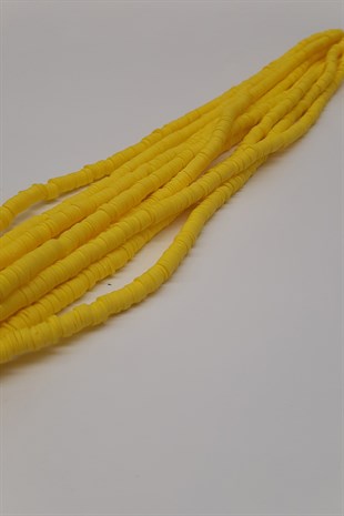 Yellow Fimo Dough Beads 6Mm