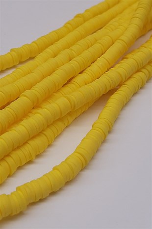 Yellow Fimo Dough Beads 6Mm