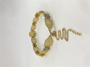 حزام شالوار الألباني بحجر القش الأصفر