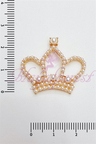 بروش تاج ملكي لؤلؤي أصفر