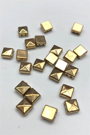 Yellow Square Plastic Beads