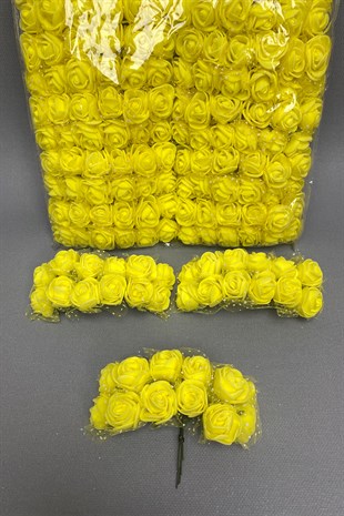 Sarı Lateks Yapay Çiçek 144 Adet