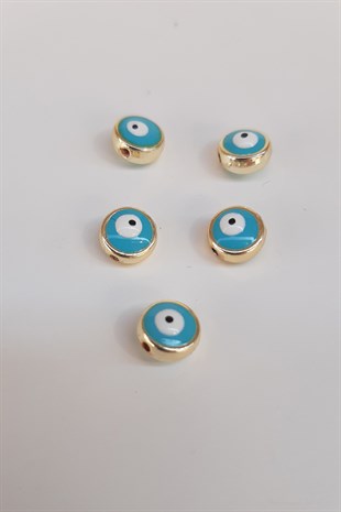 Yellow Blue Evil Eye Bead Pendant
