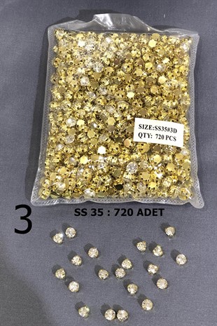 Sarı Metal Kasalı Dikme Beyoğlu Taşı (1 paket )