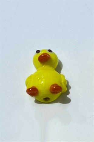 خرز زجاج مورانو أصفر بطة 1 قطعة