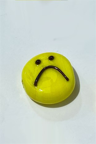 Yellow Murano Made Glass Bead emoji 1 Piece