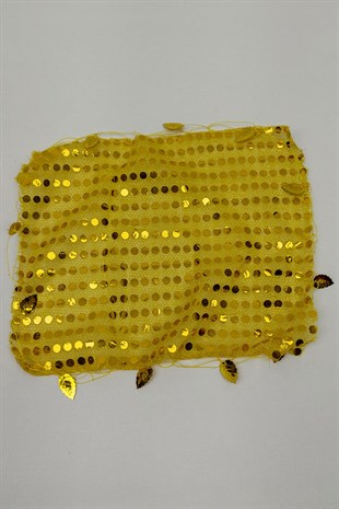 Yellow Sequin Halay Handkerchief 20 pcs