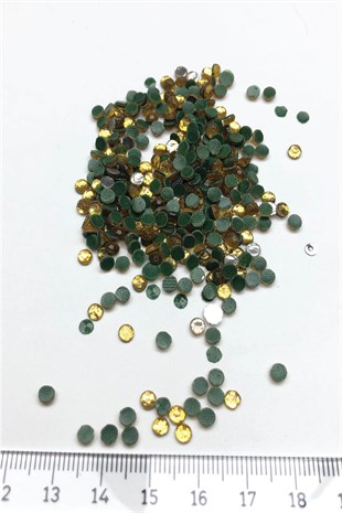 Yellow Color Iron-on Glass Stone Beads 25 gr